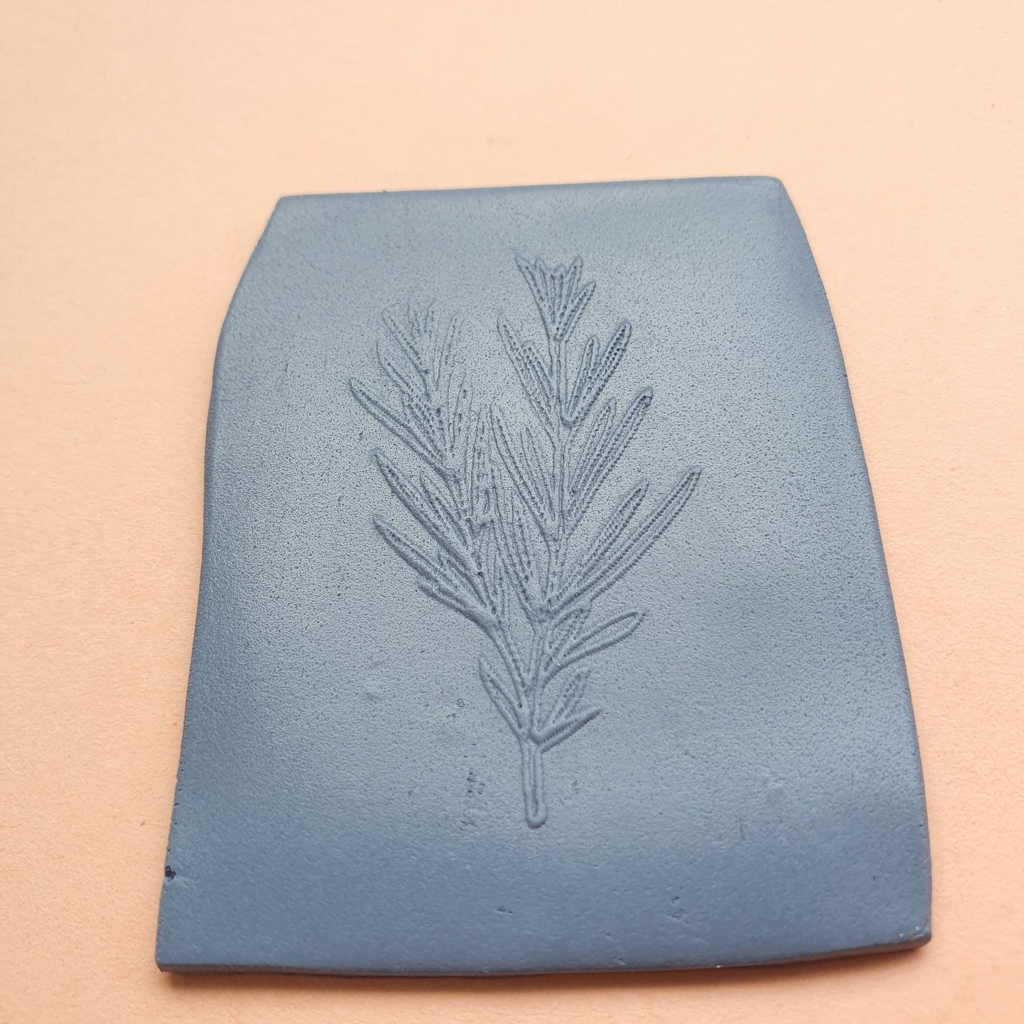 Embossing stamp for polymer clay "Rosemary" Floral texture plate Flower debossing stamp Acrylic stamps - Luxy Kraft