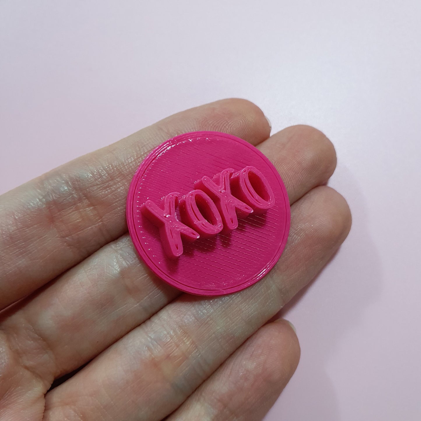 Valentine's day Polymer clay stamp embossing "XOXO"