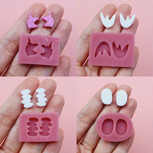 Silicone stud earrings mold Jewelry Resin mould for resin and epoxy