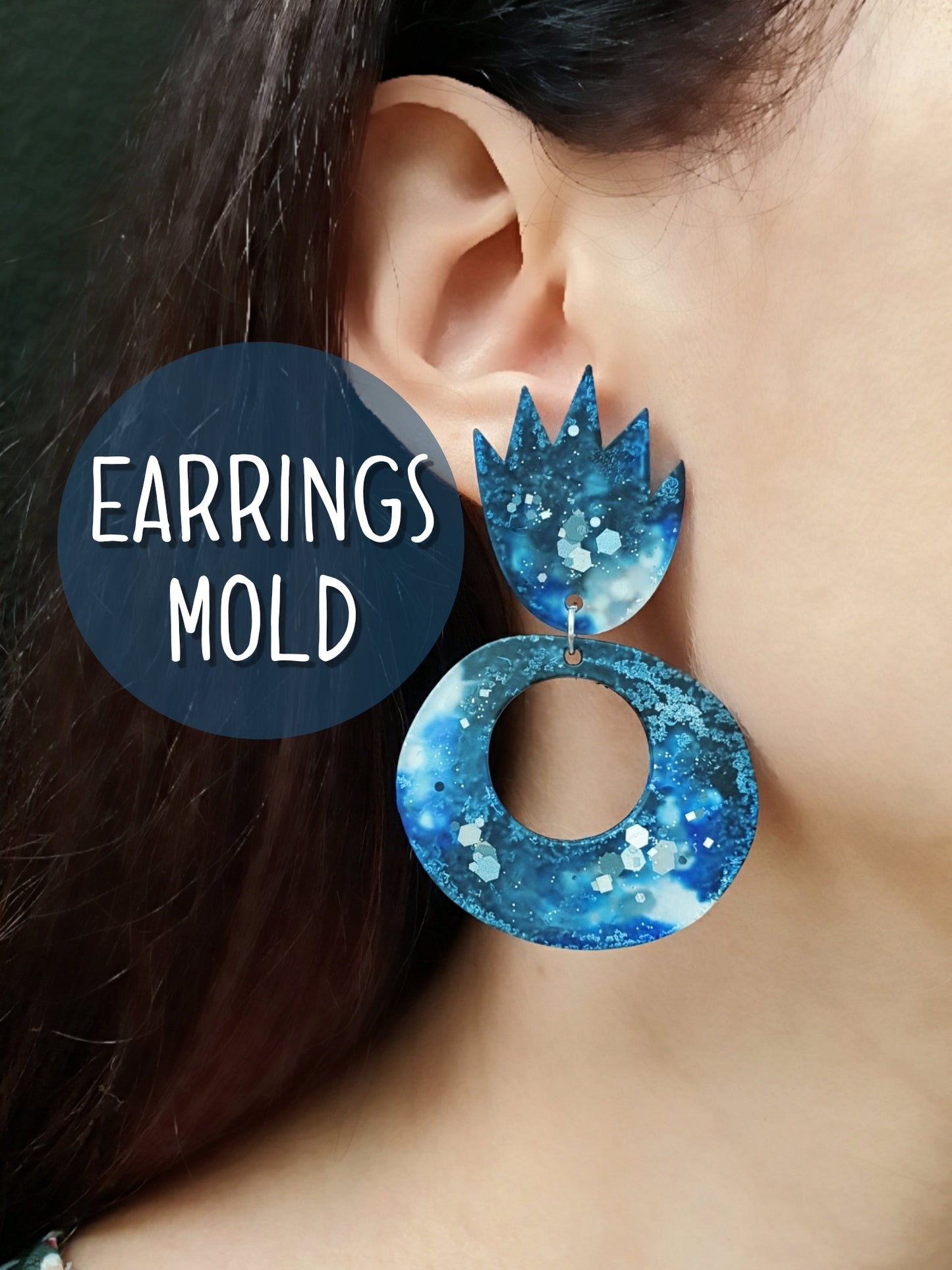 Silicone earrings mold mould for resin and epoxy