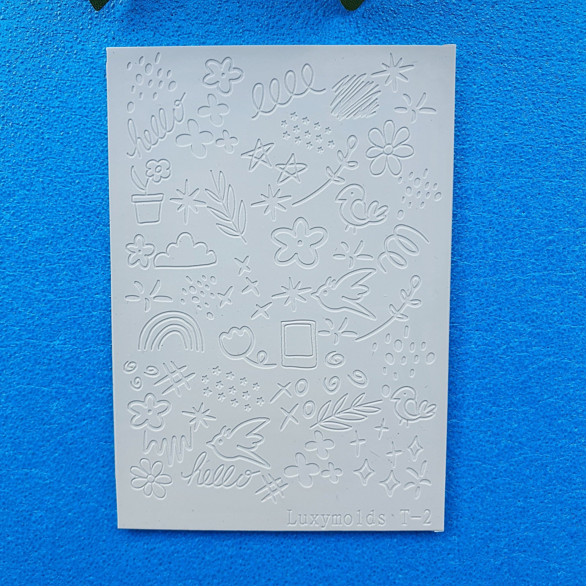 Polymer clay Texture tile Texture mat Clay stamp Polymer clay texture stencils "Spring" T-2