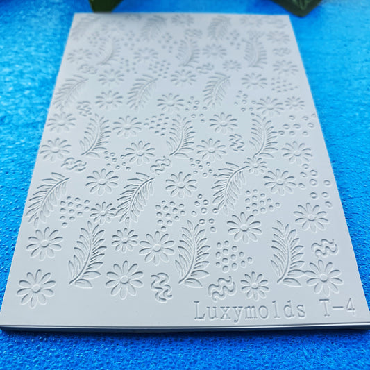 Polymer clay Texture tile Texture mat Clay stamp Polymer clay texture stencils "Flowers" T-4