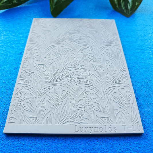 Polymer clay Texture tile Texture mat Clay stamp Polymer clay texture stencils "Leaves" T-10