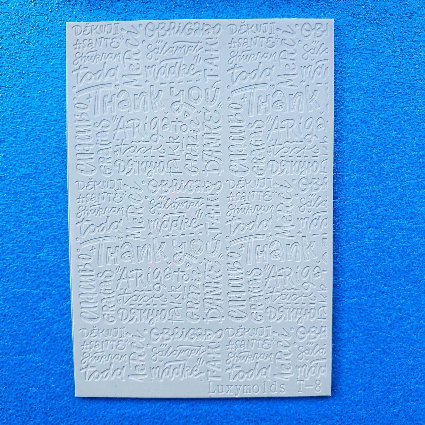 Polymer clay Texture tile Texture mat Clay stamp Polymer clay texture stencils "Thanks" T-8