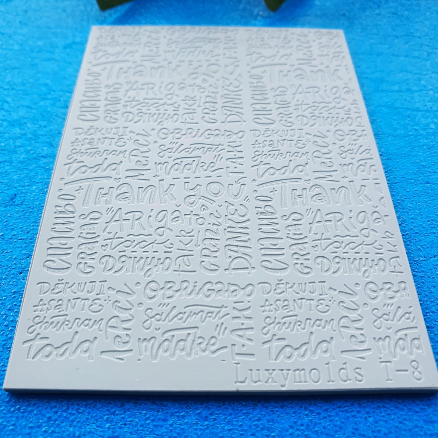 Polymer clay Texture tile Texture mat Clay stamp Polymer clay texture stencils "Thanks" T-8