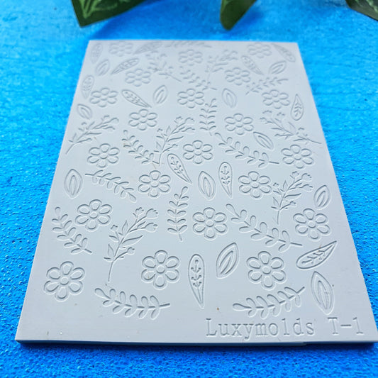 Polymer clay Texture tile Texture mat Clay stamp Polymer clay texture stencils "Botanic" T-1