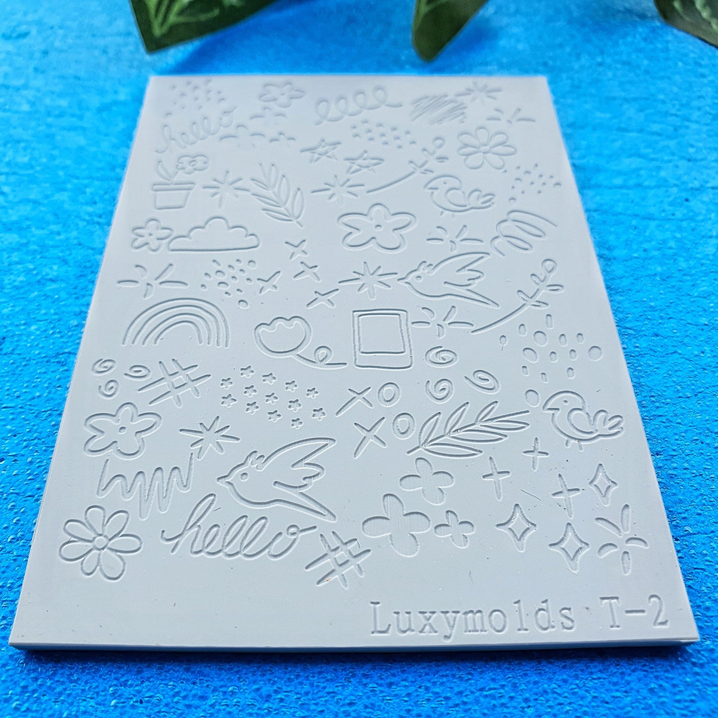 Polymer clay Texture tile Texture mat Clay stamp Polymer clay texture stencils "Spring" T-2