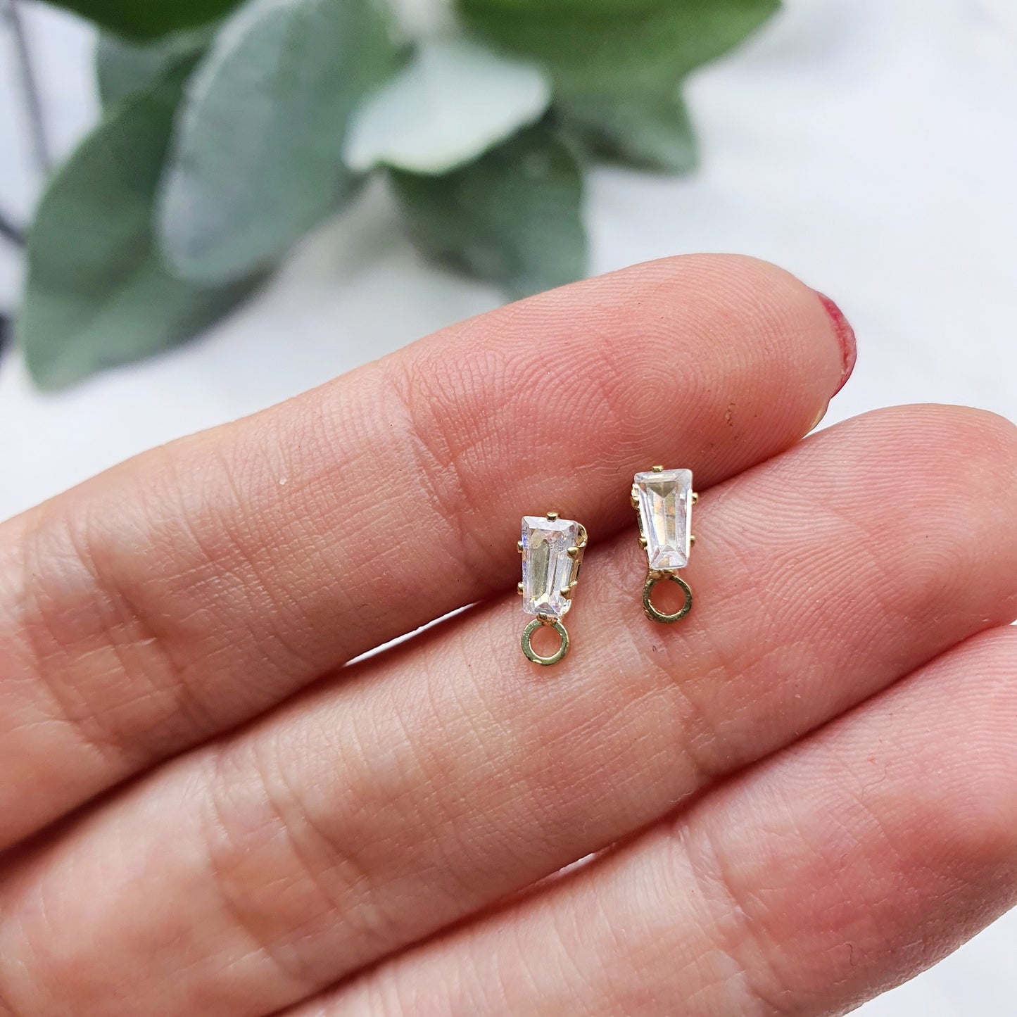 Zircon Earrings stud components Earrings findings DIY jewelry