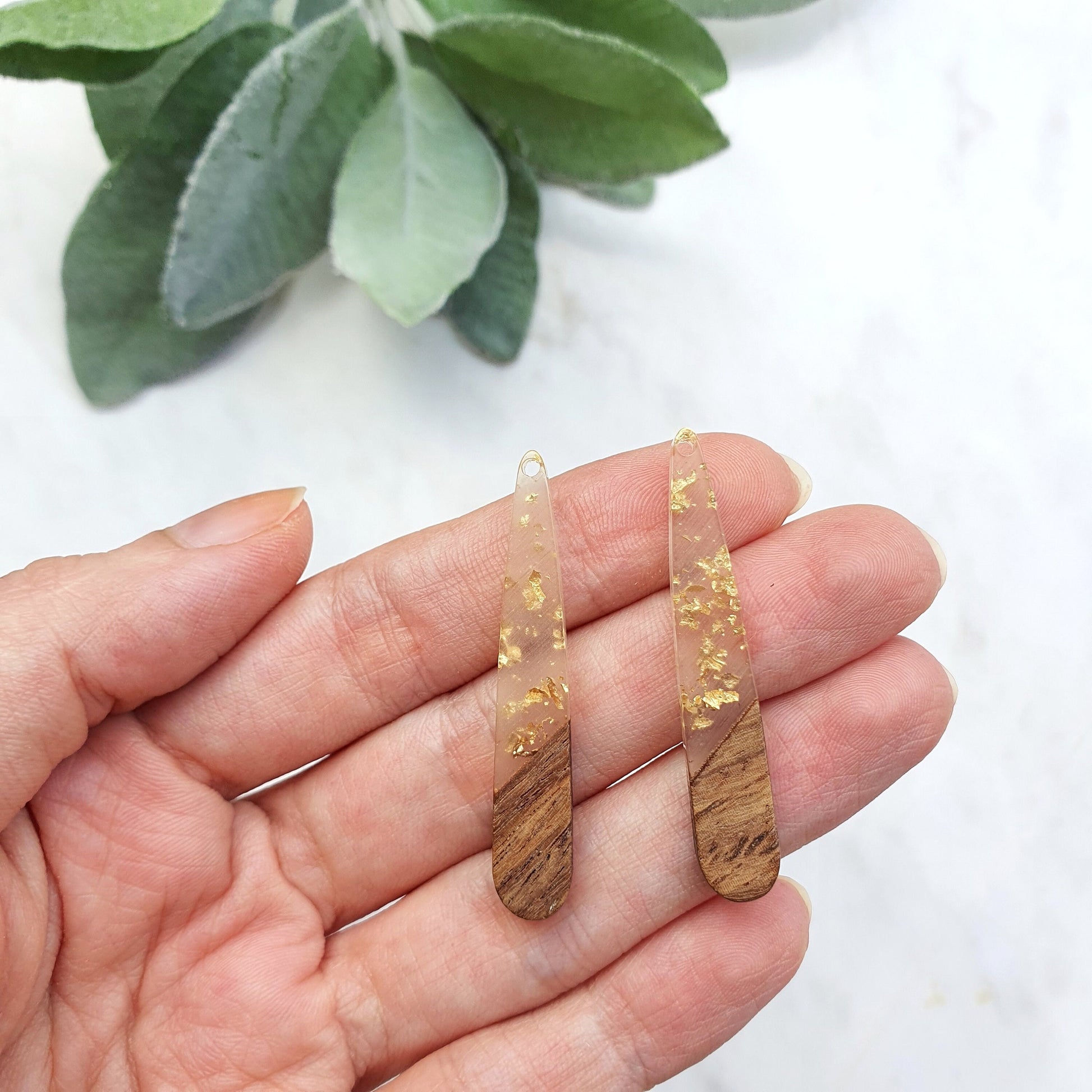 Wood Resin Charm Pendant Earrings components Earrings findings DIY jewelry connectors