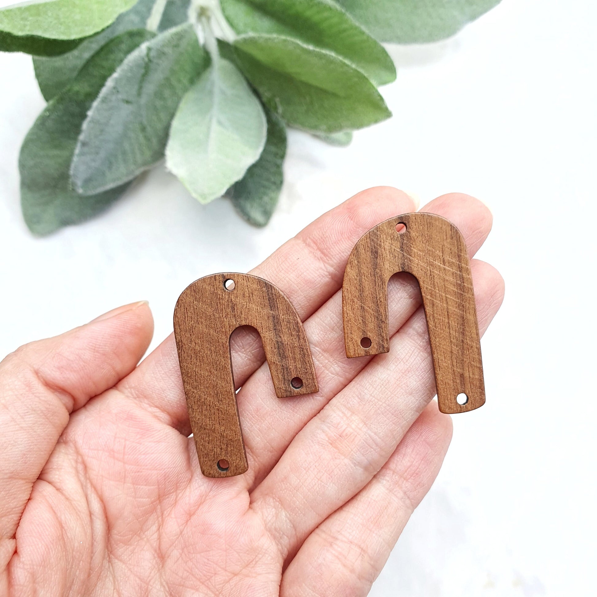 Wood Charm Pendant Earrings components Earrings findings DIY jewelry connectors