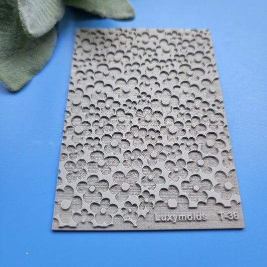 Polymer clay Texture tile Texture mat Clay stamp Polymer clay texture stencils "Flowers" T-36