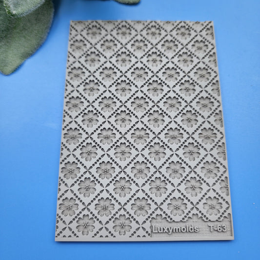 Polymer clay Texture tile Texture mat Clay stamp Polymer clay texture stencils "Flowers" T-63