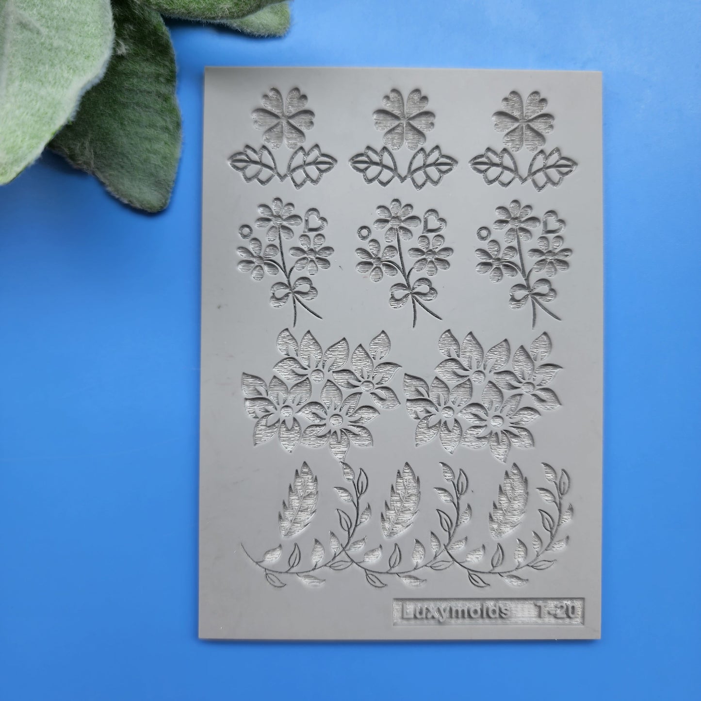 Polymer clay Texture tile Texture mat Clay stamp Polymer clay texture stencils "Botanic garden" T-20