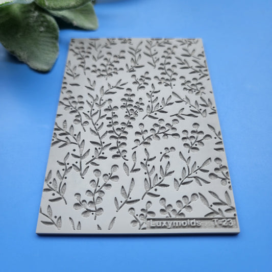 Polymer clay Texture tile Texture mat Clay stamp Polymer clay texture stencils "Botanic garden" T-23