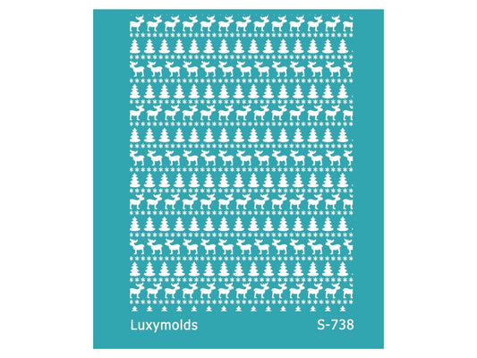 Silk screen stencil for polymer clay "Luxymolds" "Christmas" S-738