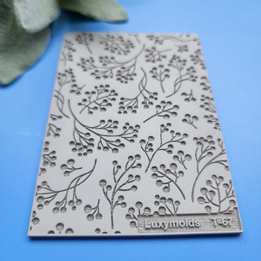 Polymer clay Texture tile Texture mat Clay stamp Polymer clay texture stencils "Berry" T-67