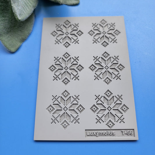 Polymer clay Texture tile Texture mat Clay stamp Polymer clay texture stencils "Folk pattern" T-56