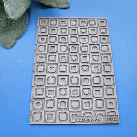 Polymer clay Texture tile Texture mat Clay stamp Polymer clay texture stencils "Geometryc" T-112