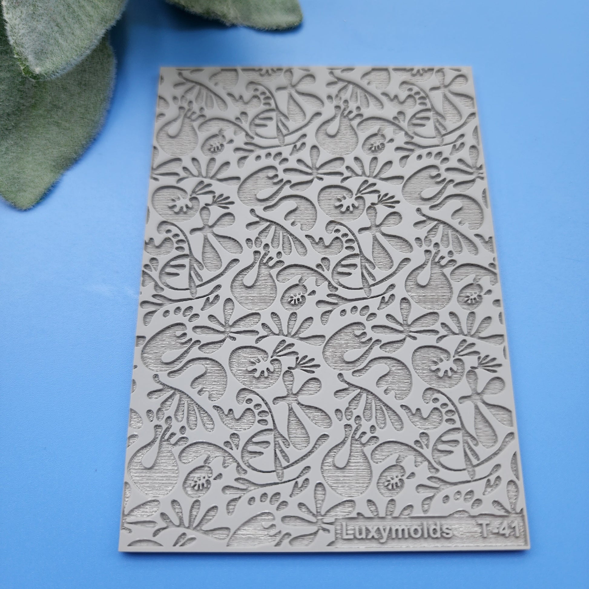 Polymer clay Texture tile Texture mat Clay stamp Polymer clay texture stencils "Abstract botanic" T-41