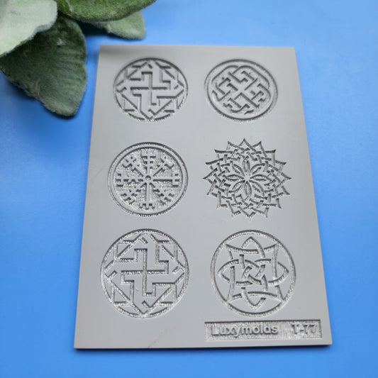 Polymer clay Texture tile Texture mat Clay stamp Polymer clay texture stencils "Viking ornament" T-77