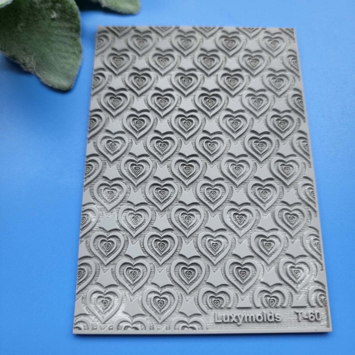 Polymer clay Texture tile Texture mat Clay stamp Polymer clay texture stencils "Hearts" T-60