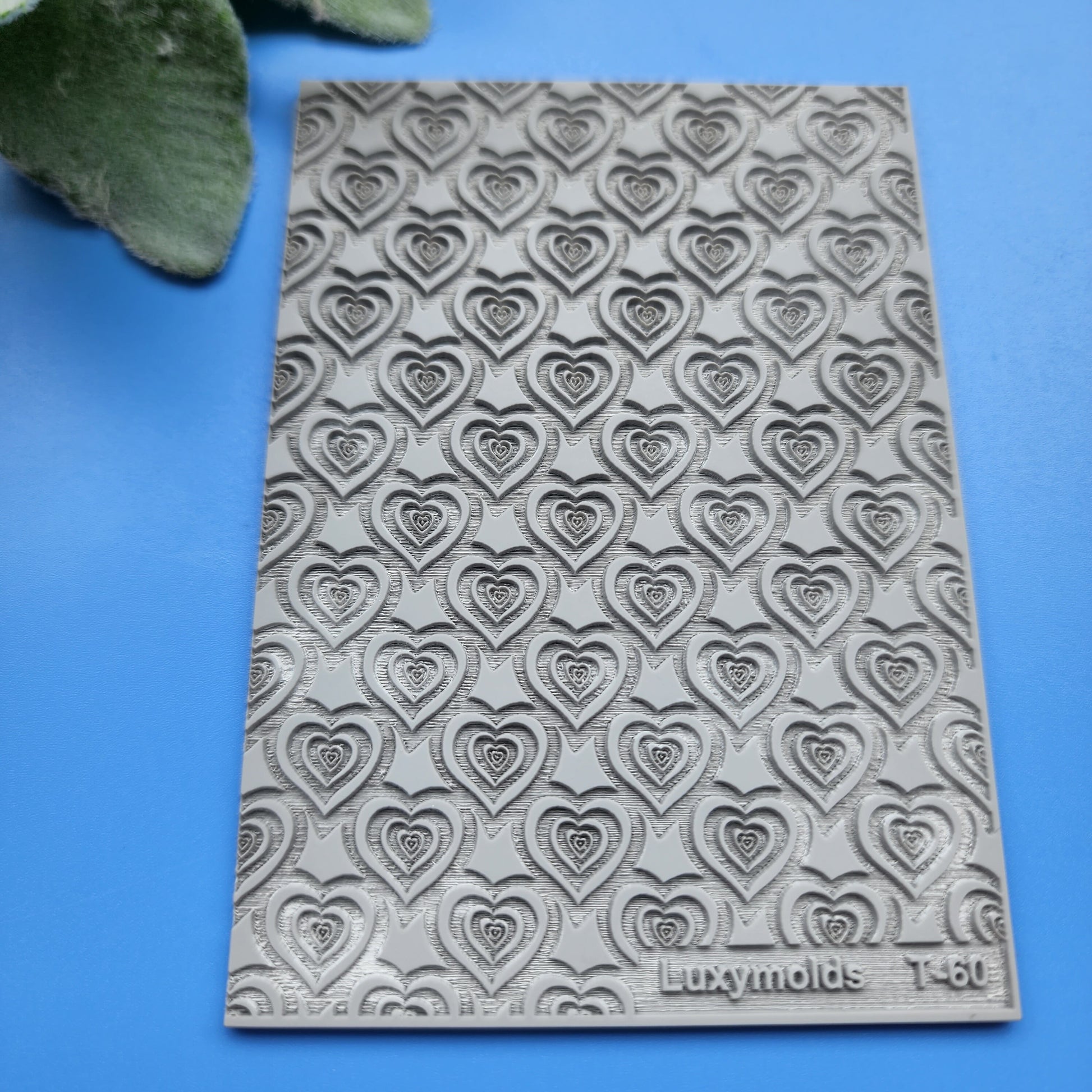 Polymer clay Texture tile Texture mat Clay stamp Polymer clay texture stencils "Hearts" T-60