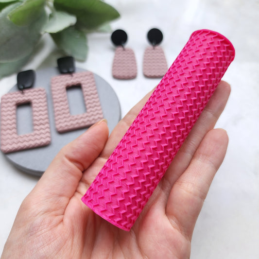 Polymer clay texture roller stamp 3D printed embossing