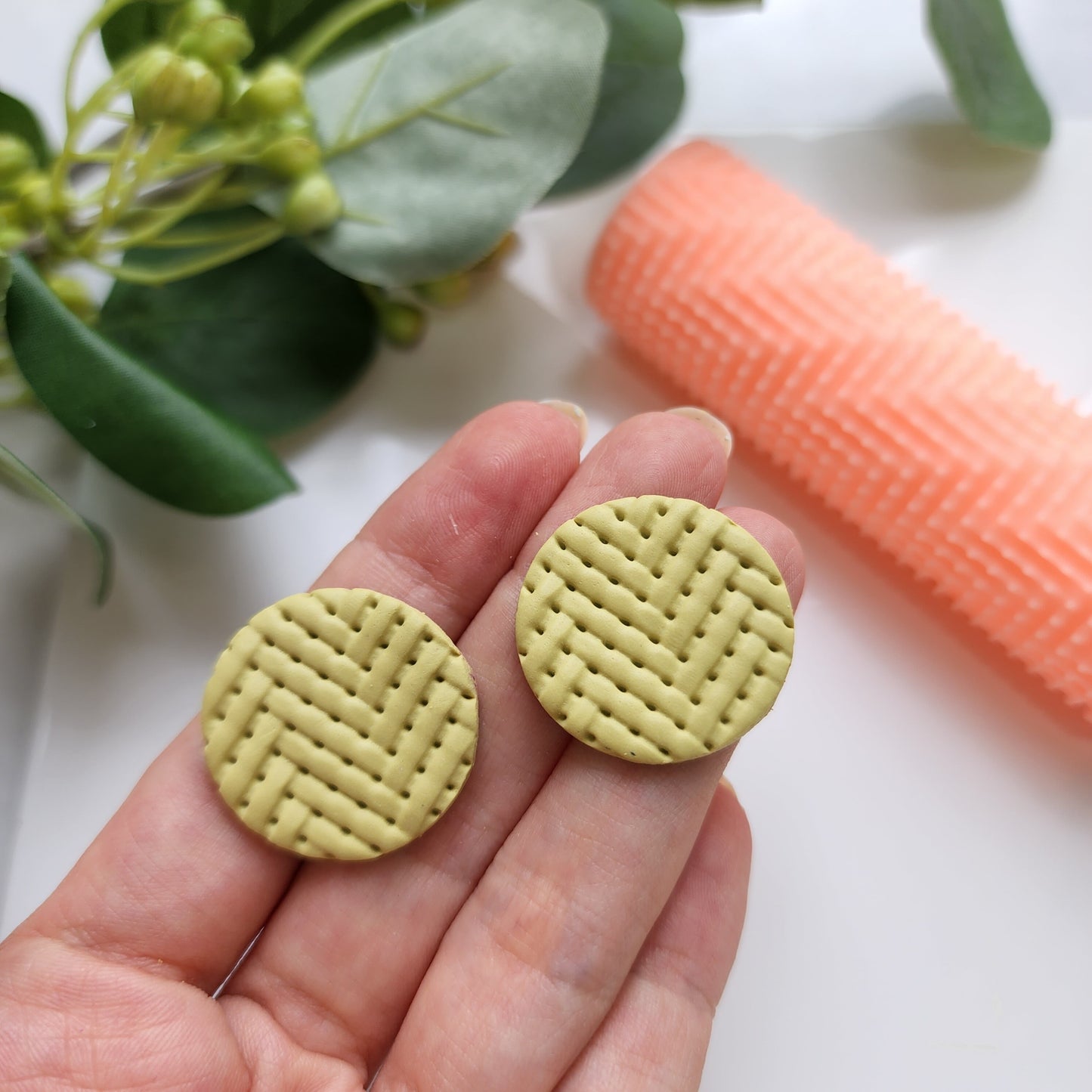 Polymer clay texture roller clay stamp 3D printed embossing