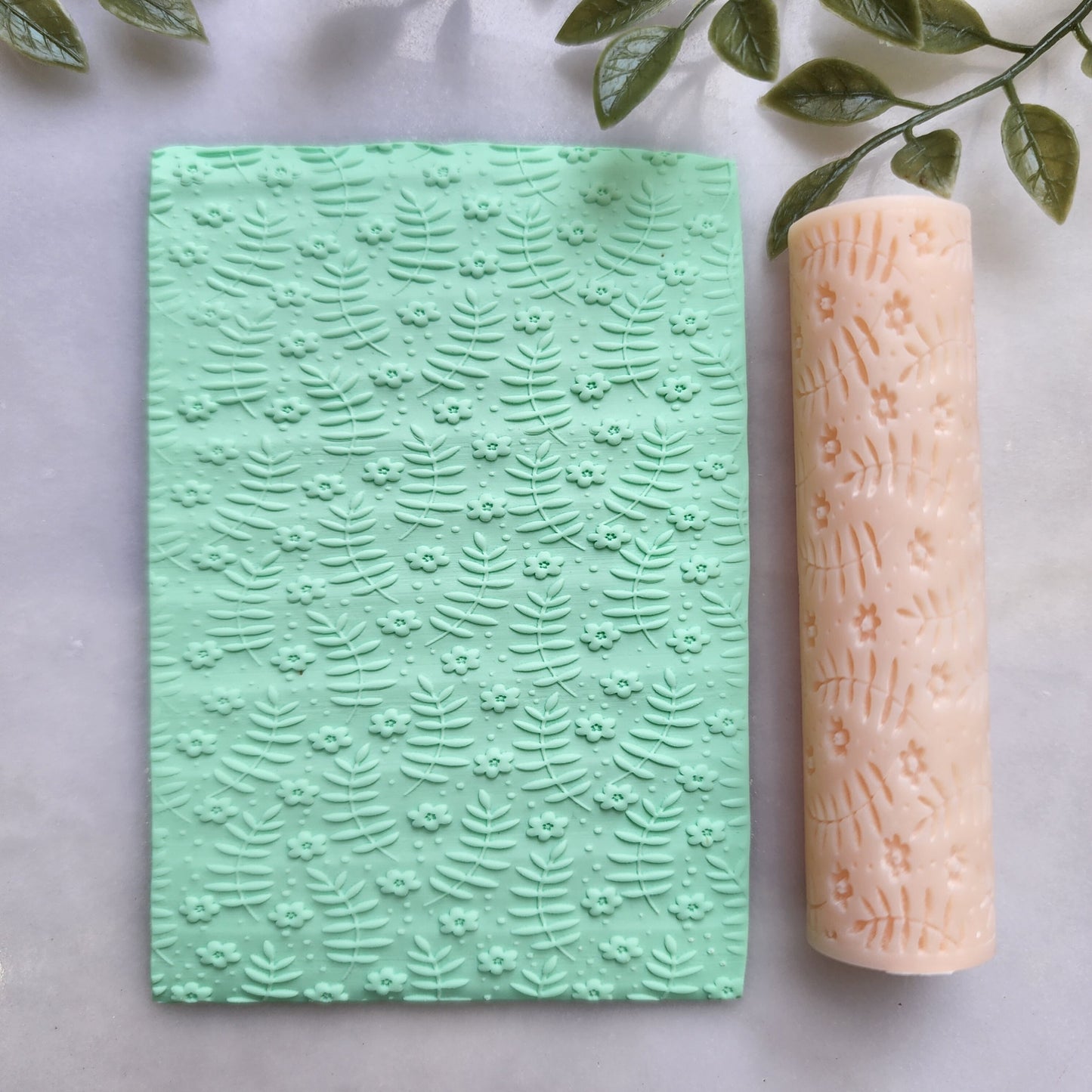 Polymer clay texture roller clay stamp 3D printed embossing "Floral"