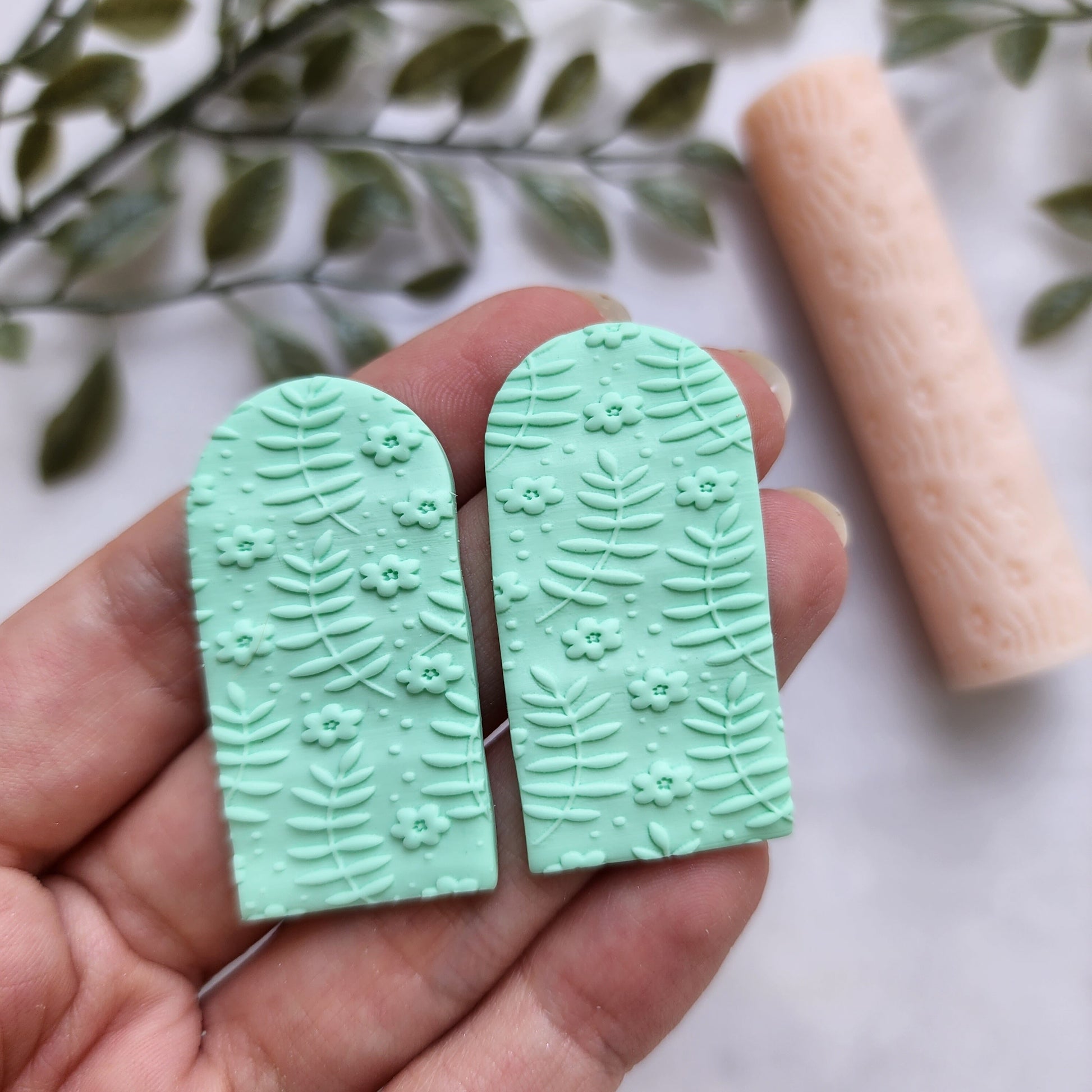 Polymer clay texture roller clay stamp 3D printed embossing "Floral"