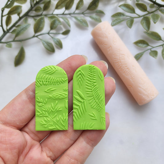 Polymer clay texture roller clay stamp 3D printed embossing "Fern"