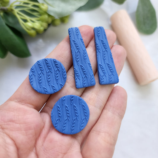 Polymer clay texture roller clay stamp 3D printed embossing "Wheat"