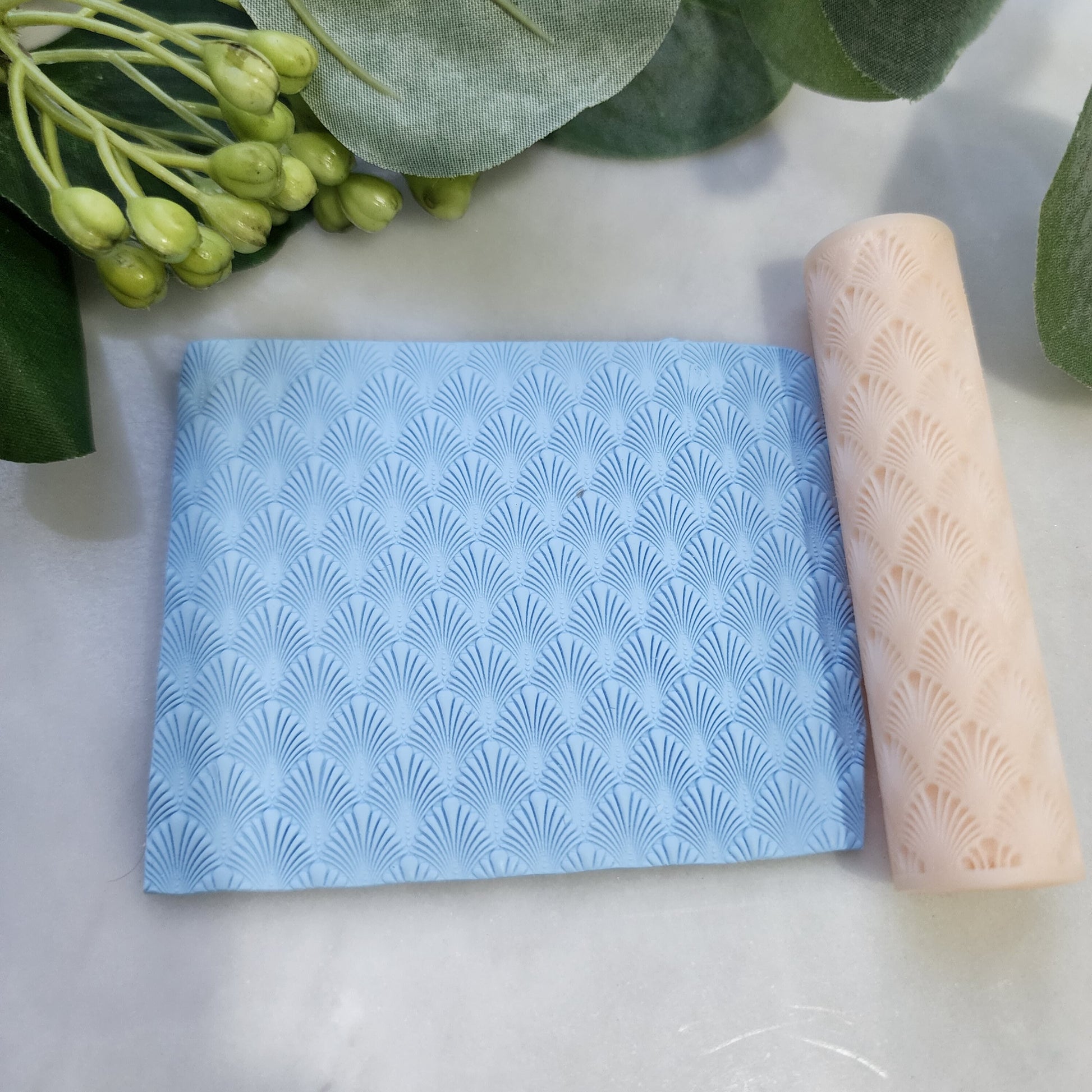 Polymer clay texture roller clay stamp 3D printed embossing "Shell"