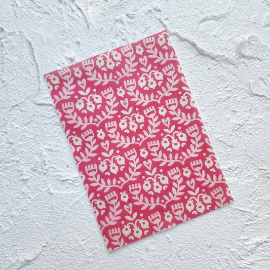 Water-soluble transfer paper for polymer clay craft "Red and white folk flowers"