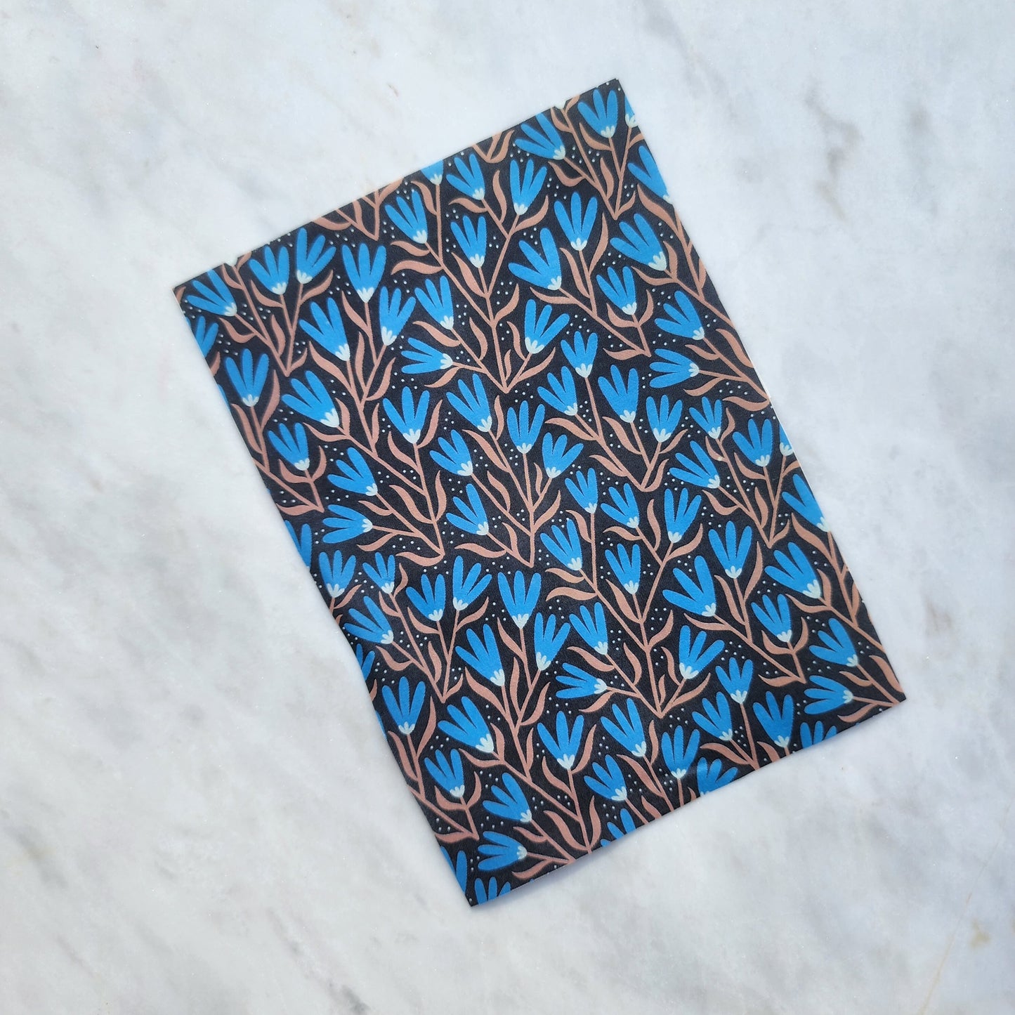 Water-soluble transfer paper for polymer clay craft "Blue flowers"