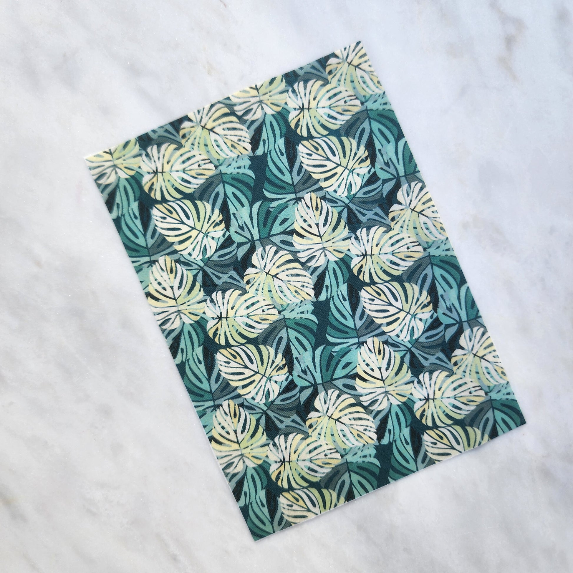 Water-soluble transfer paper for polymer clay craft "Tropical Monstera leaves"