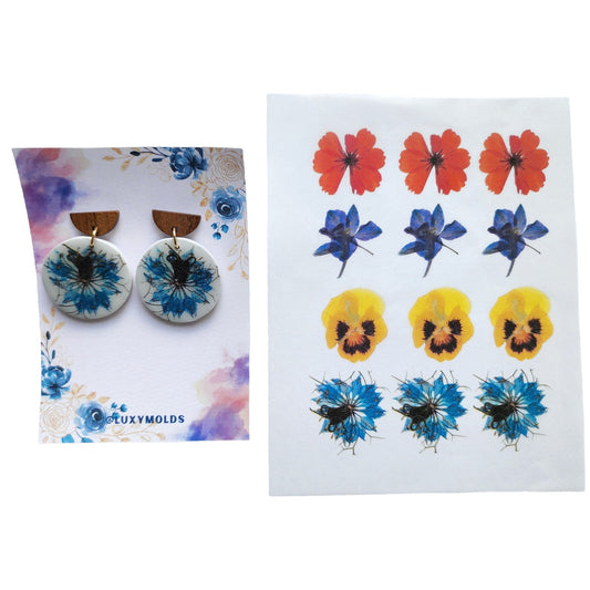 Water-soluble transfer paper for polymer clay craft "Dry flowers"