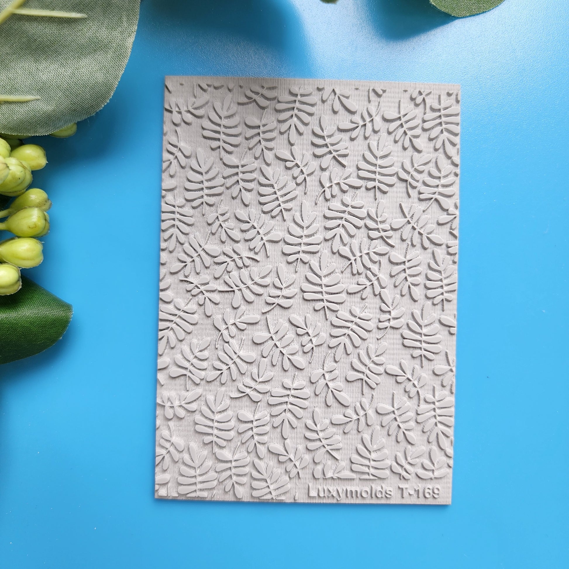 Polymer clay Texture tile Texture mat Clay stamp Polymer clay texture stencils "Leaves, Botanic" T-169