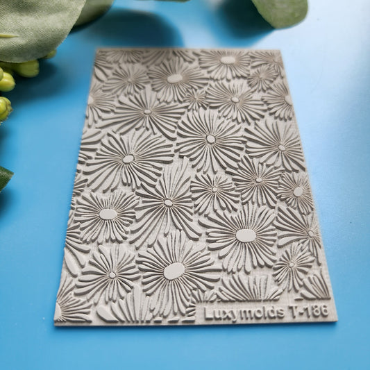 Polymer clay Texture tile Texture mat Clay stamp Polymer clay texture stencils "Flowers, Botanic" T-186