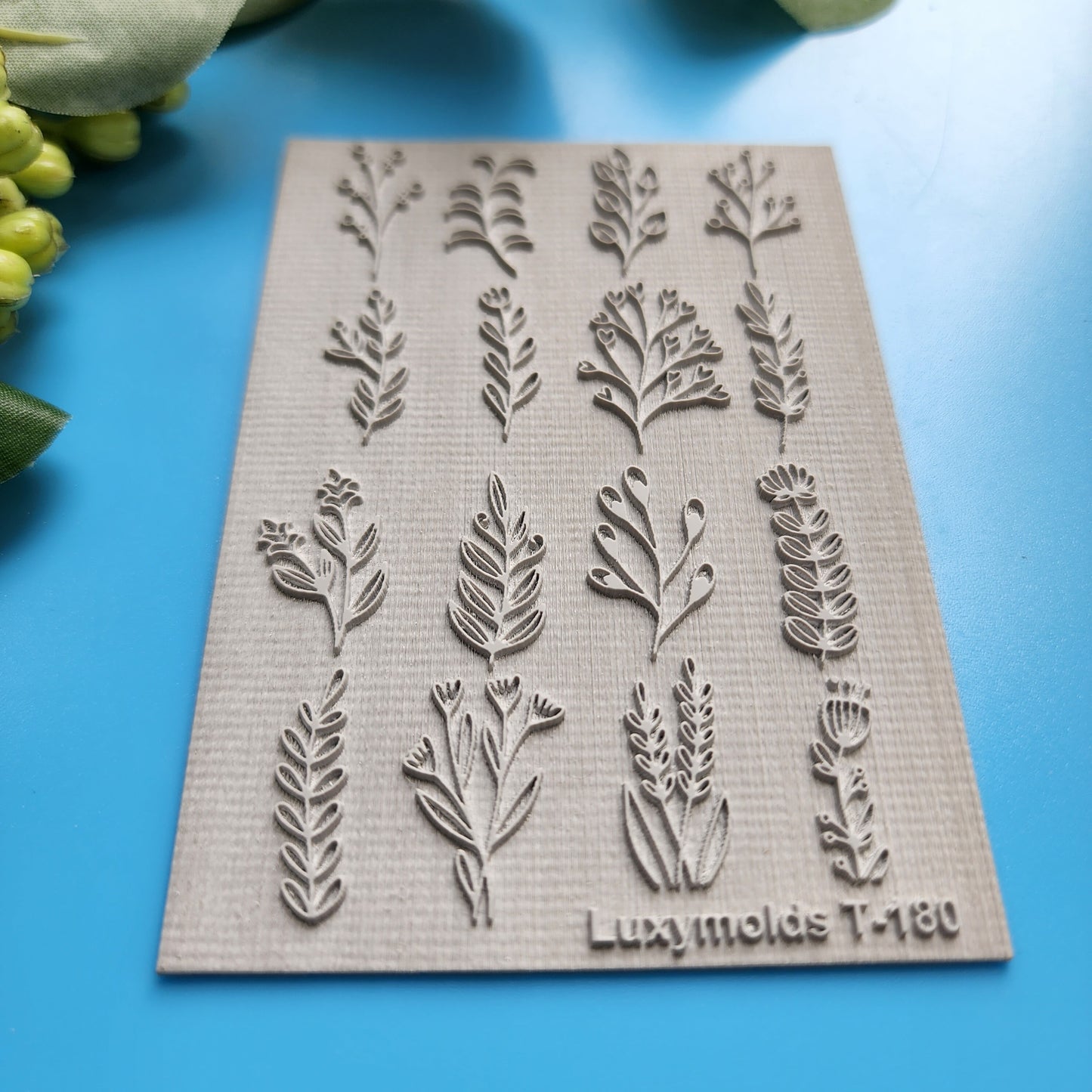 Polymer clay Texture tile Texture mat Clay stamp Polymer clay texture stencils "Plants, Botanic" T-180