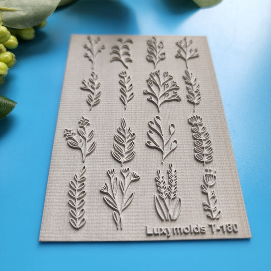 Polymer clay Texture tile Texture mat Clay stamp Polymer clay texture stencils "Plants, Botanic" T-180