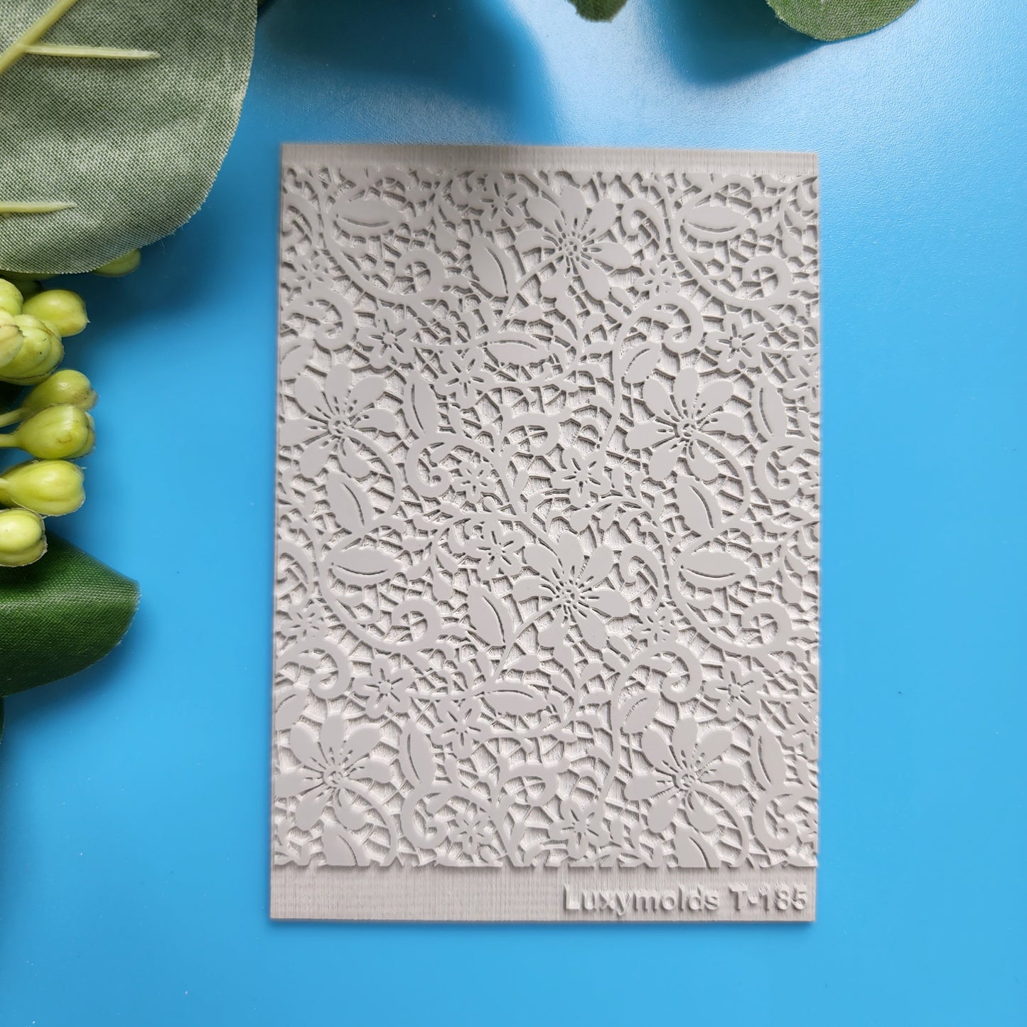 Polymer clay Texture tile Texture mat Clay stamp Polymer clay texture stencils "Lace Flowers" T-185