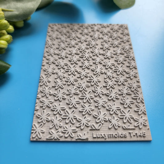 Polymer clay Texture tile Texture mat Clay stamp Polymer clay texture stencils "Botanic Flowers" T-145