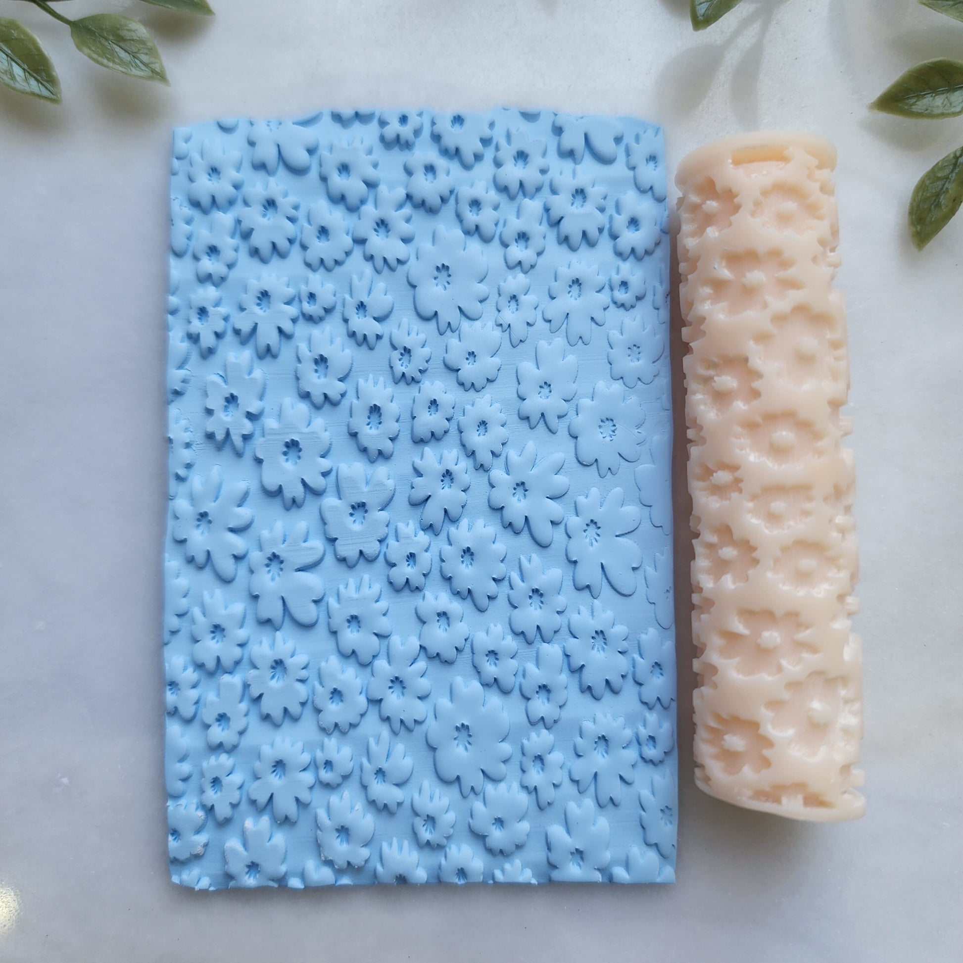 Polymer clay texture roller clay stamp 3D printed embossing "Floral"