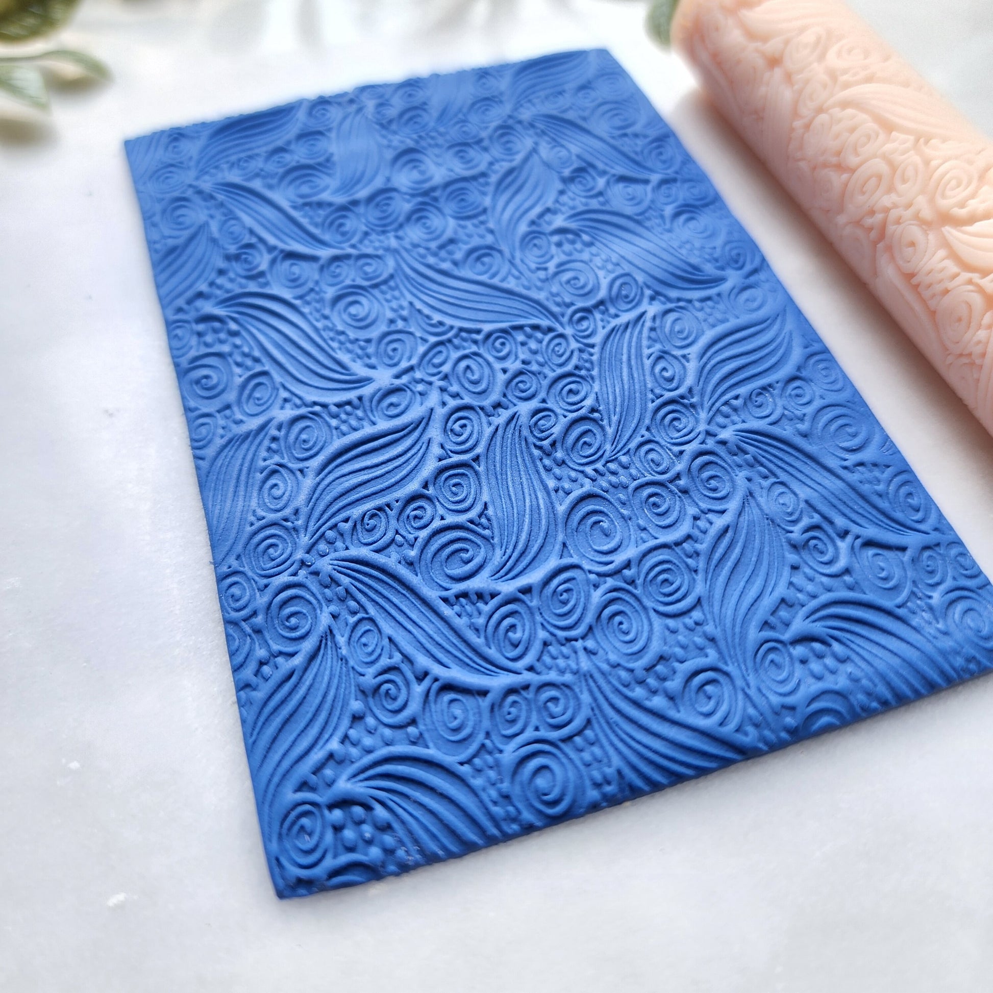 Polymer clay texture roller clay stamp 3D printed embossing "Wave, Abstract"