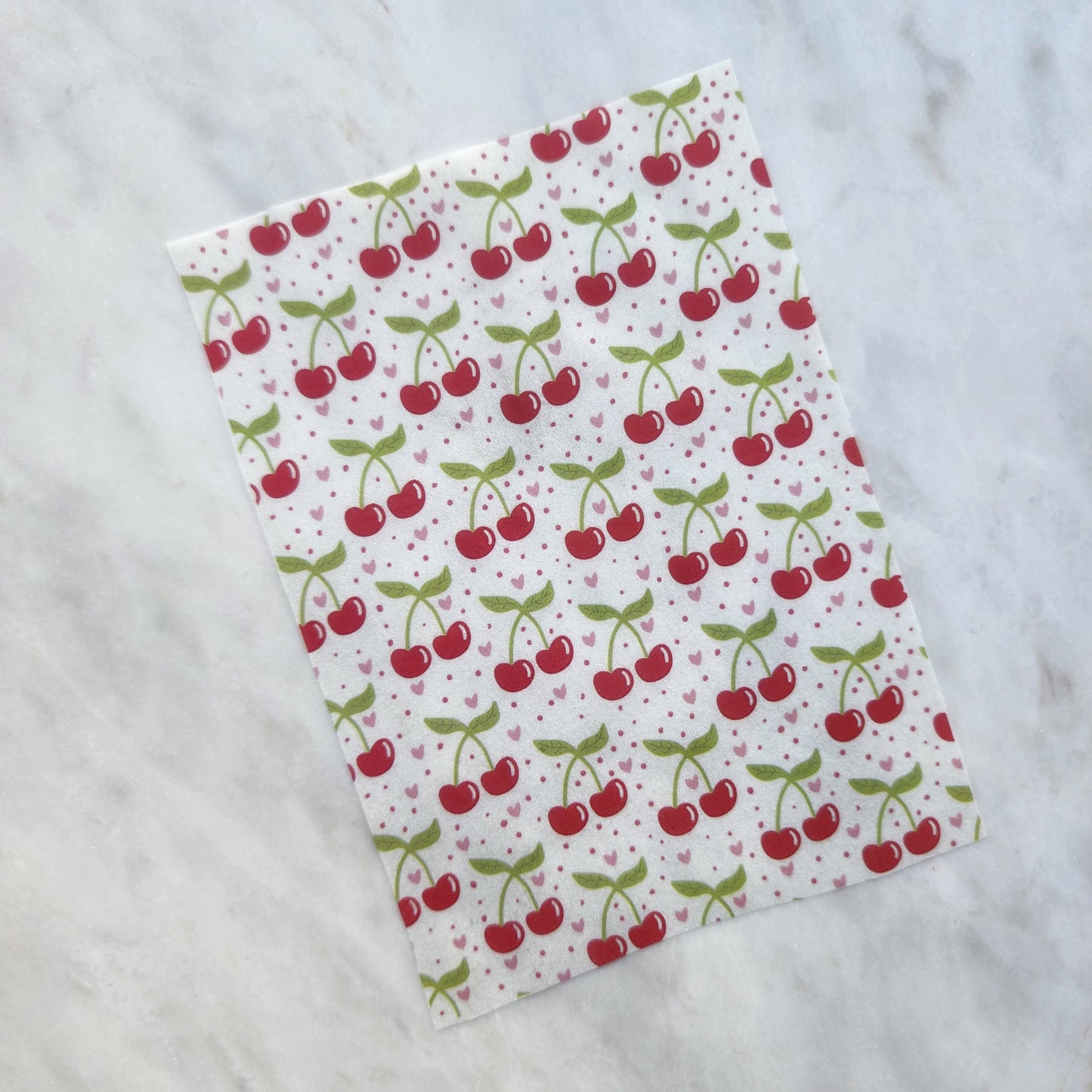 Water-soluble transfer paper for polymer clay craft "Cherry summer pattern"