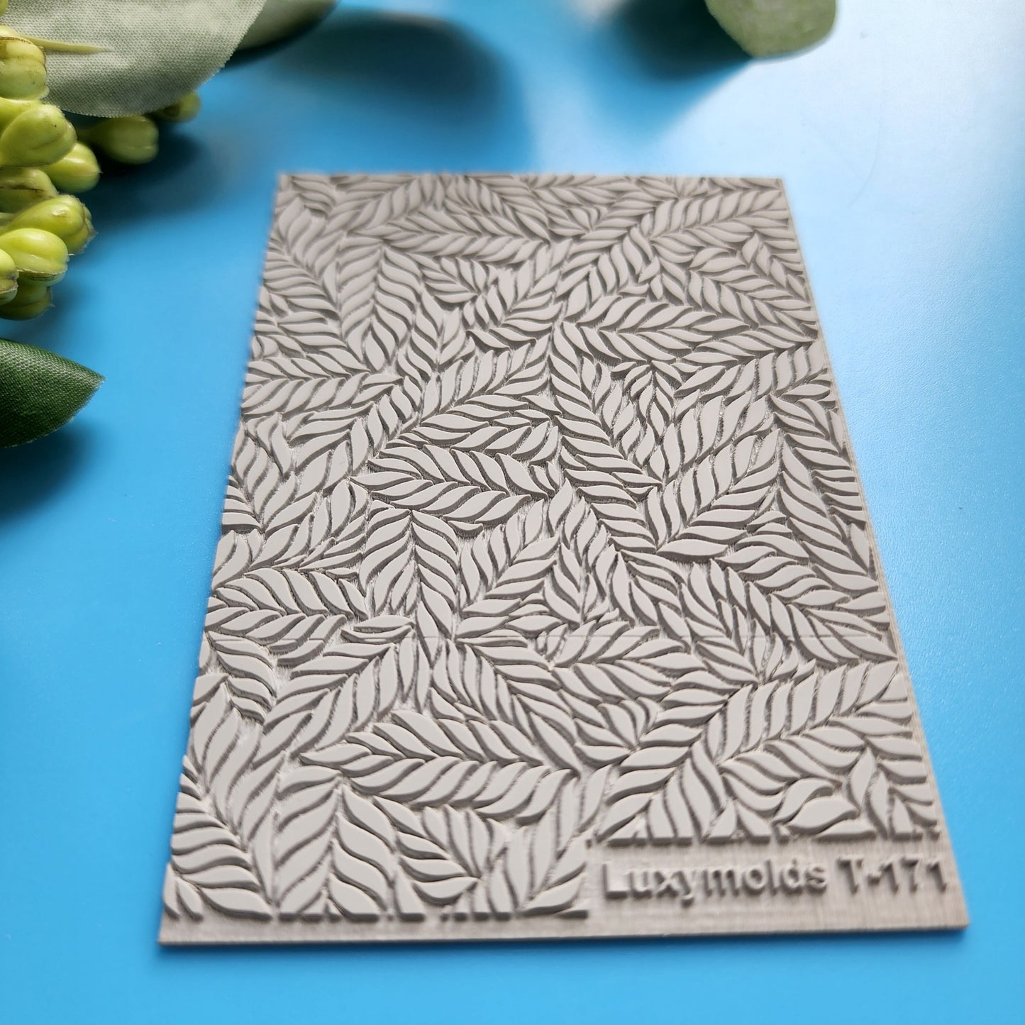 Polymer clay Texture tile Texture mat Clay stamp Polymer clay texture stencils "Leaves" T-171