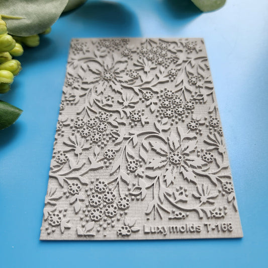 Polymer clay Texture tile Texture mat Clay stamp Polymer clay texture stencils "Flowers, Botanic" T-168