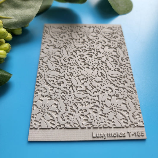 Polymer clay Texture tile Texture mat Clay stamp Polymer clay texture stencils "Lace Flowers" T-185