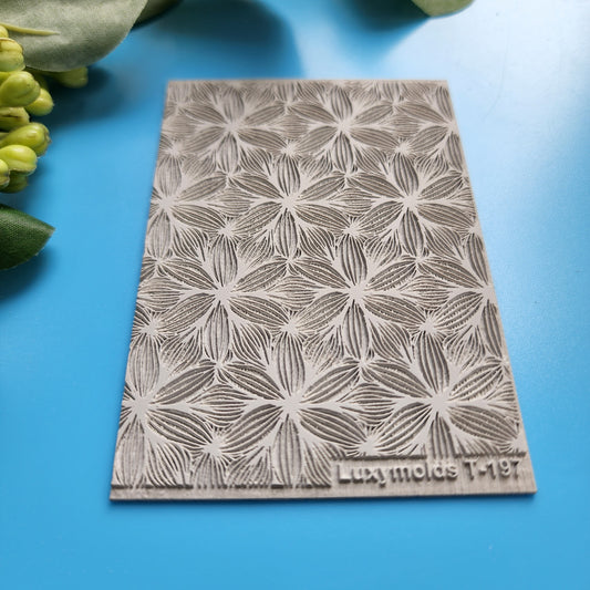 Polymer clay Texture tile Texture mat Clay stamp Polymer clay texture stencils "Botanic Flowers" T-197